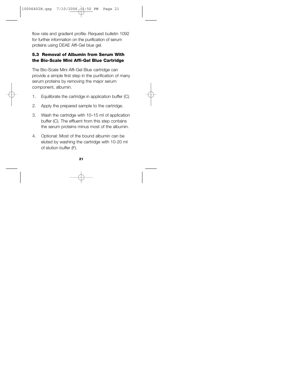 Bio-Rad Bio-Scale™ Mini Affi-Gel® Blue Cartridges User Manual | Page 27 / 36