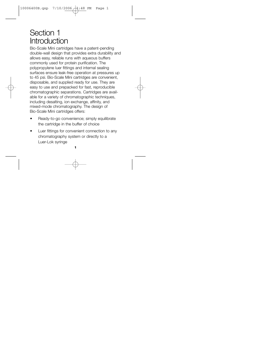 Bio-Rad Bio-Scale™ Mini Macro-Prep® High Q and Macro-Prep High S Cartridges User Manual | Page 5 / 28