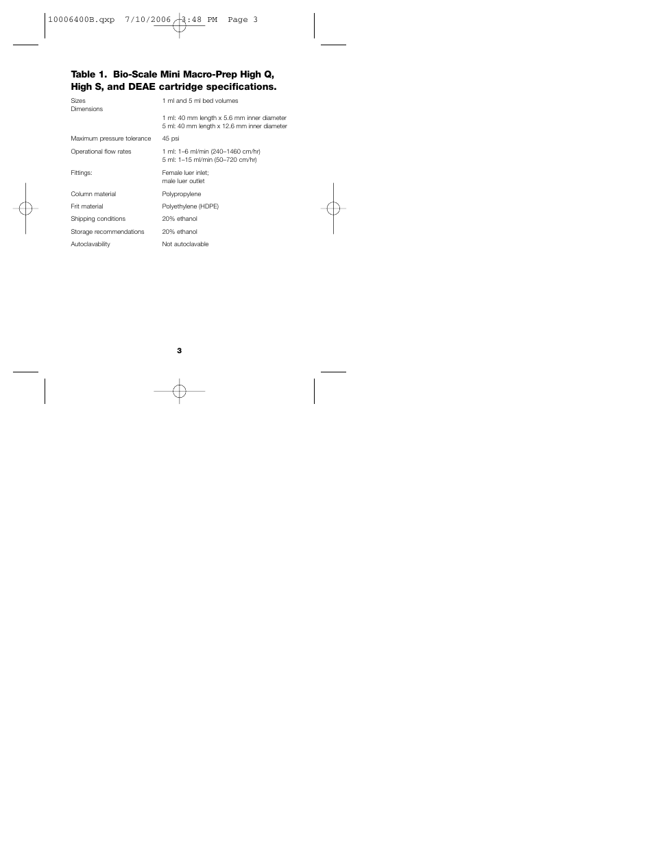 Bio-Rad Bio-Scale™ Mini Macro-Prep® High Q and Macro-Prep High S Cartridges User Manual | Page 7 / 28