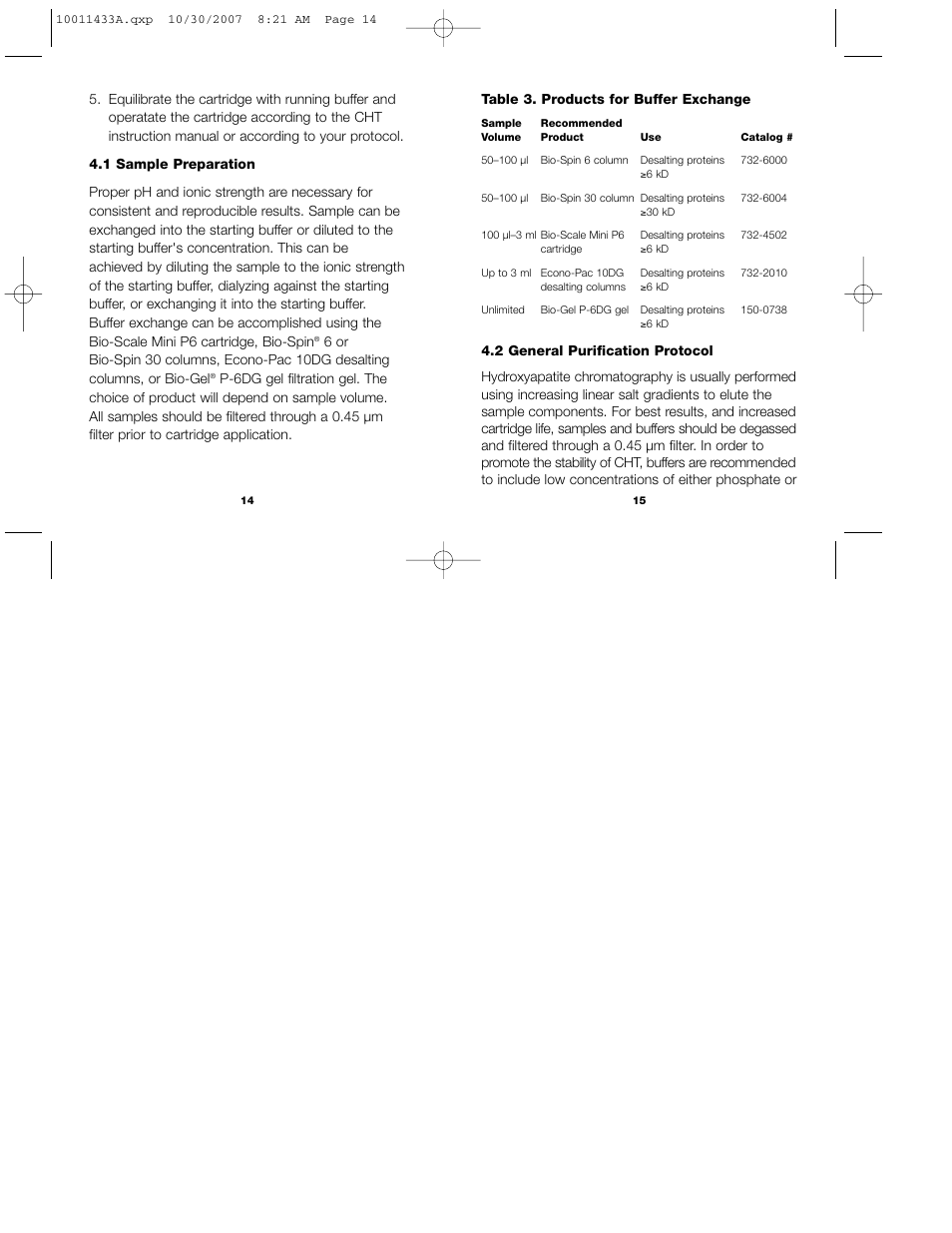 Bio-Rad Bio-Scale™ Mini CHT™ 40 µm Cartridges User Manual | Page 11 / 17