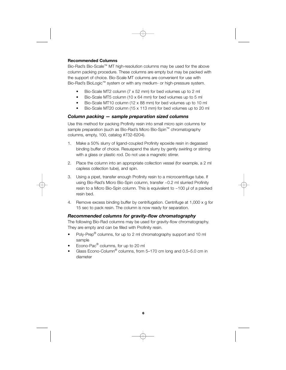 Bio-Rad Profinity Epoxide Resin User Manual | Page 8 / 12