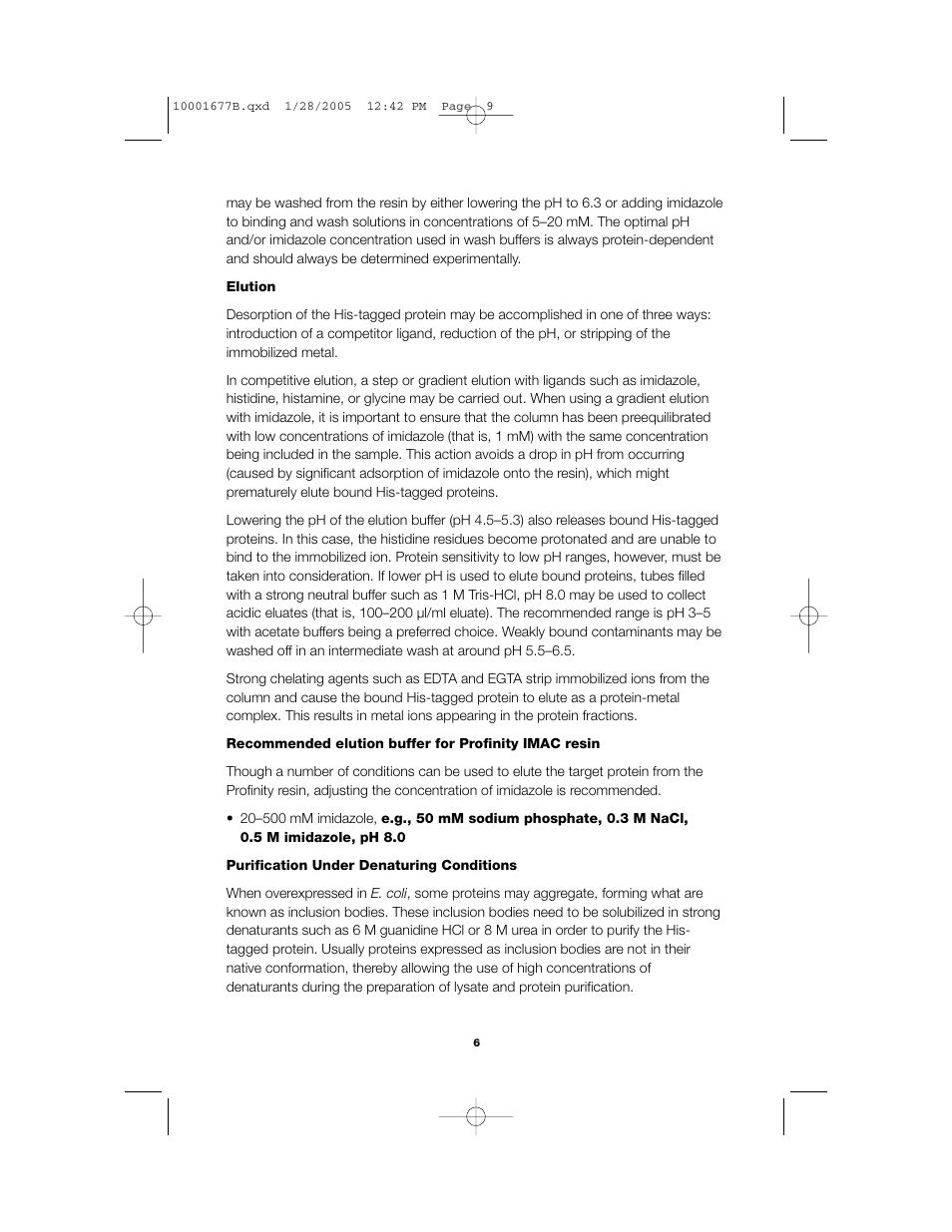 Bio-Rad Profinity IMAC Resins User Manual | Page 10 / 52
