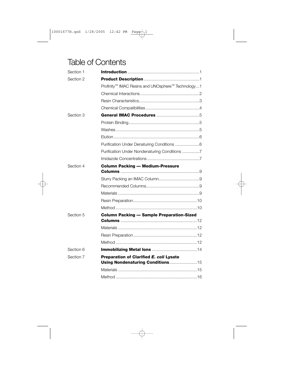 Bio-Rad Profinity IMAC Resins User Manual | Page 2 / 52