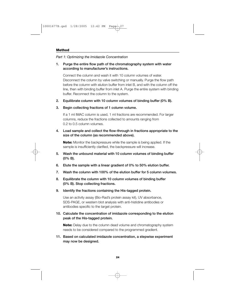 Bio-Rad Profinity IMAC Resins User Manual | Page 28 / 52