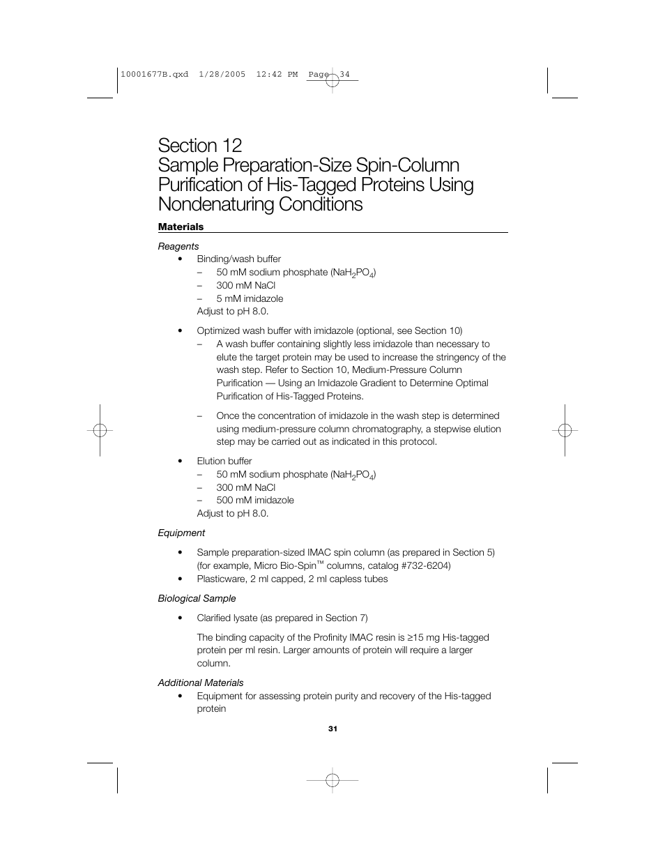 Bio-Rad Profinity IMAC Resins User Manual | Page 35 / 52