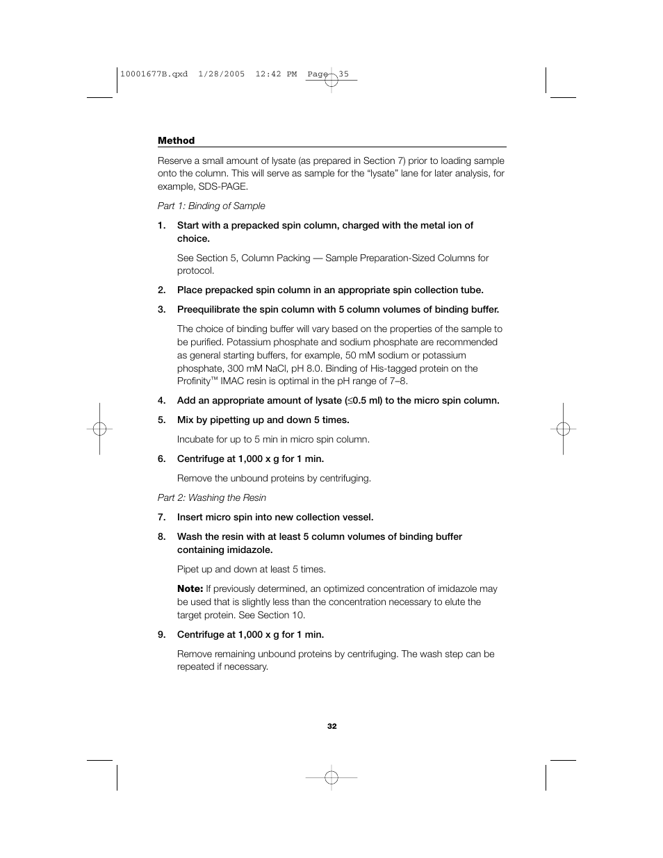 Bio-Rad Profinity IMAC Resins User Manual | Page 36 / 52