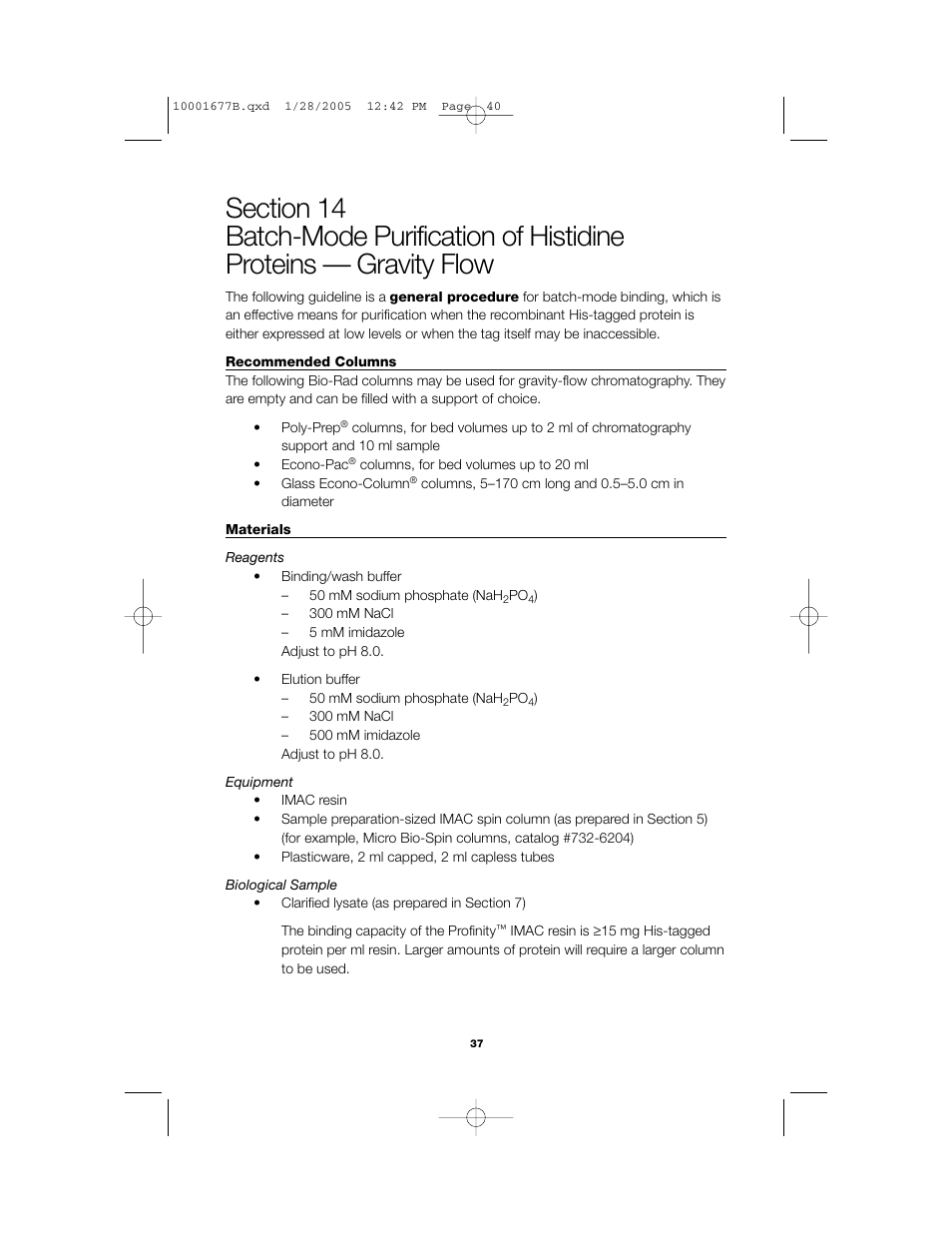 Bio-Rad Profinity IMAC Resins User Manual | Page 41 / 52