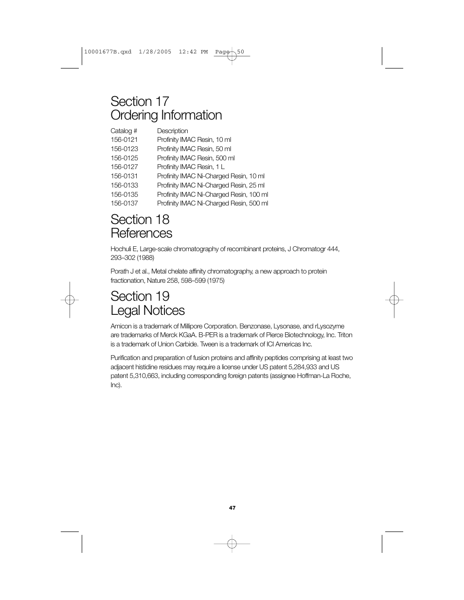 Bio-Rad Profinity IMAC Resins User Manual | Page 51 / 52