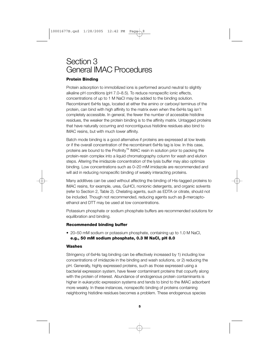 Bio-Rad Profinity IMAC Resins User Manual | Page 9 / 52