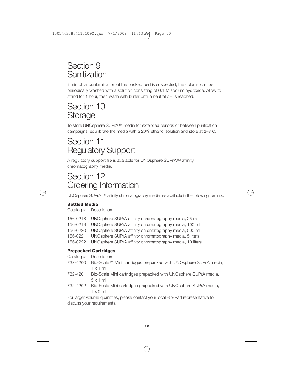 Bio-Rad Bio-Scale™ Mini UNOsphere SUPrA™ Affinity Cartridges User Manual | Page 14 / 16