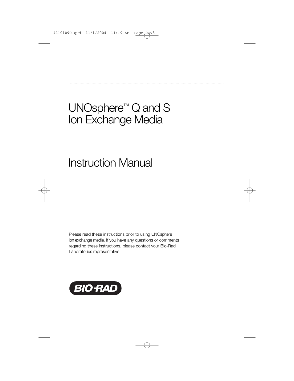 Bio-Rad Media Sampler Pack User Manual | 10 pages