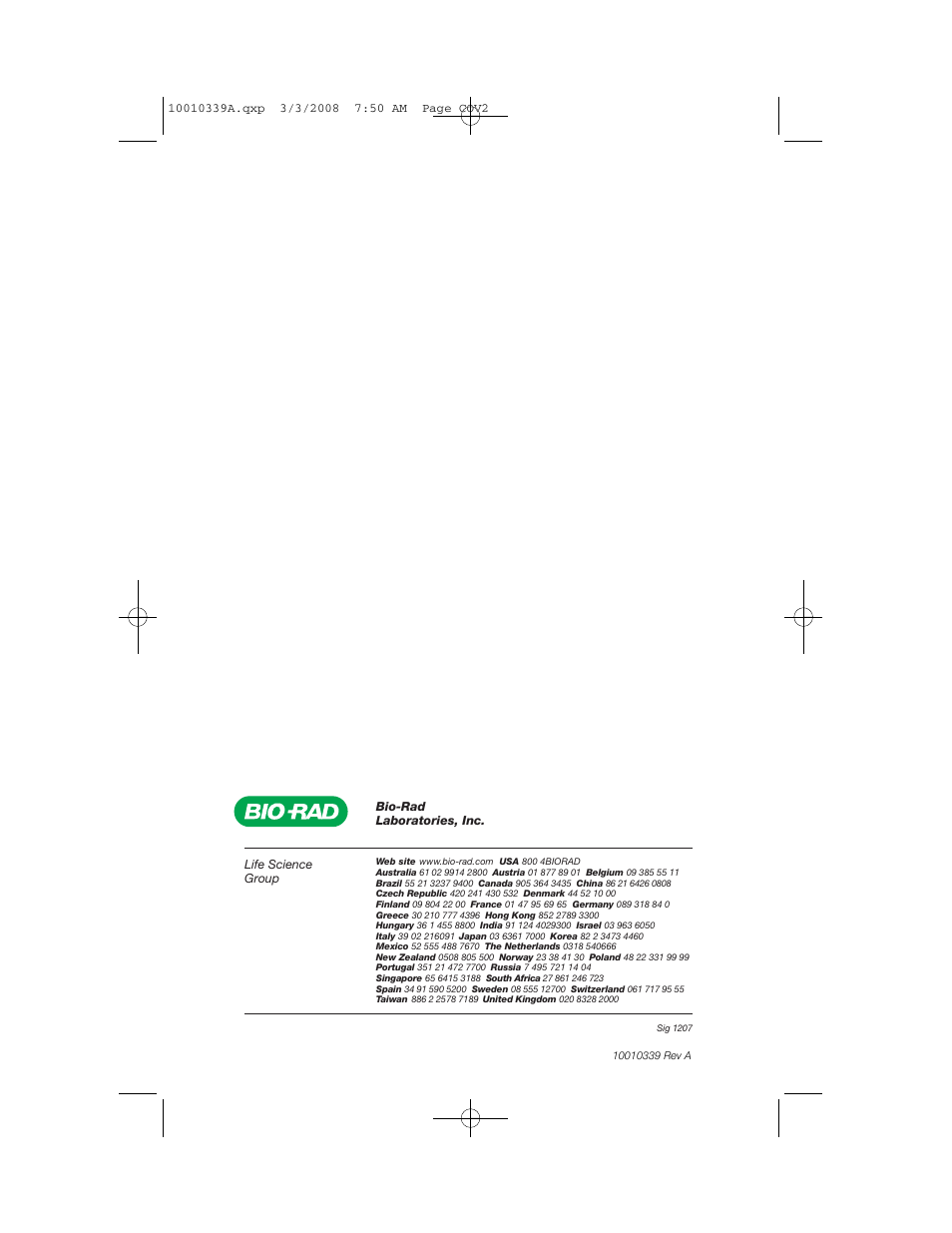 Bio-Rad UNOsphere™ Rapid S Media User Manual | Page 10 / 10