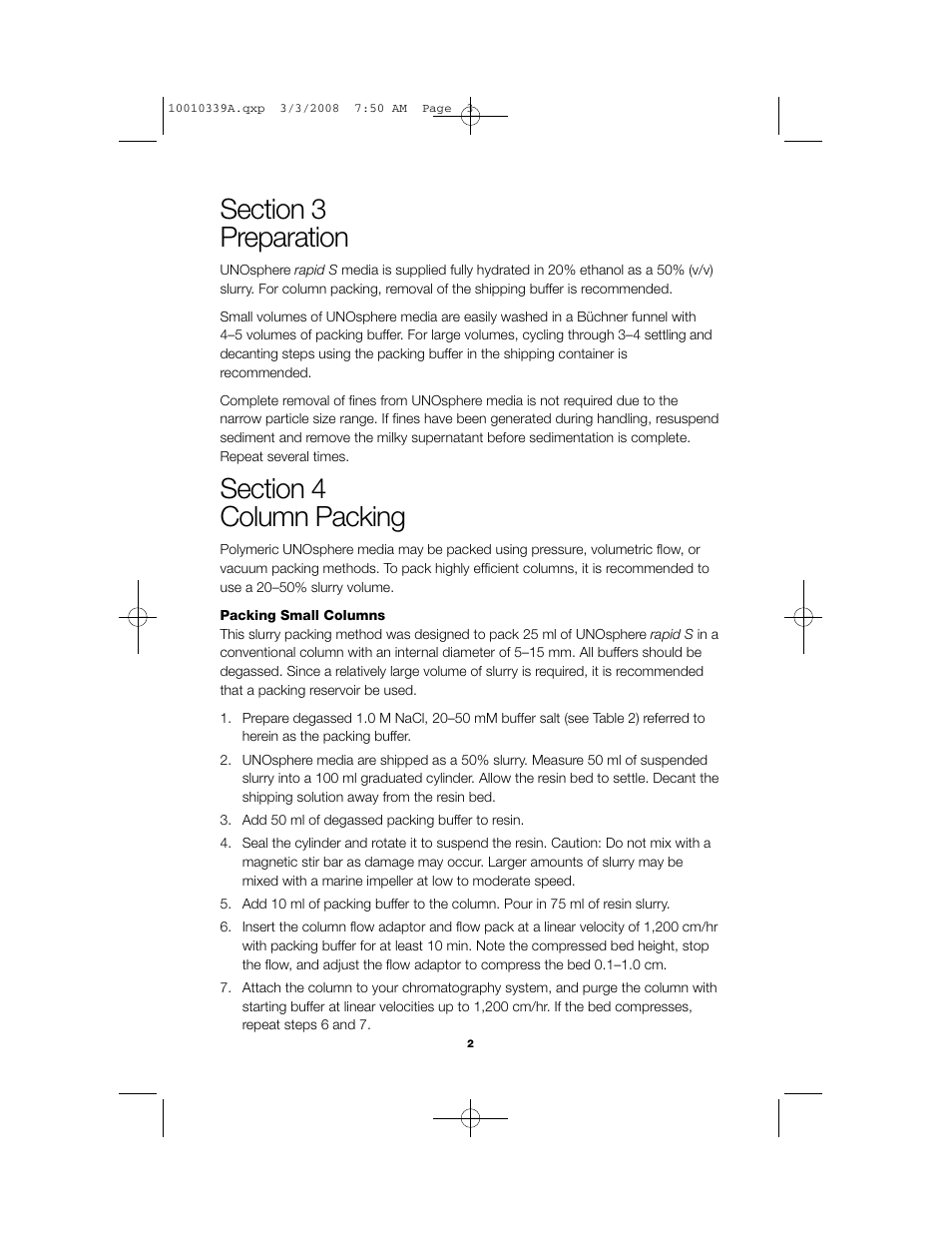 Bio-Rad UNOsphere™ Rapid S Media User Manual | Page 4 / 10