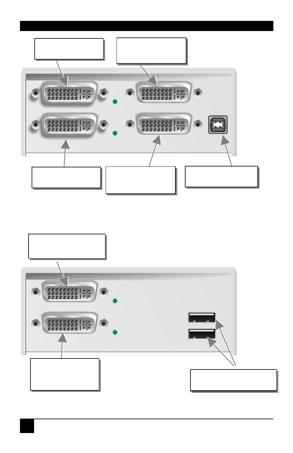 Dvi-d cat x kvm-extender, Dvi-d cat x kvm-extender type acs4201a local unit, Dvi-d cat x kvm-extender type acs4201a remote unit | Black Box ACS4201A User Manual | Page 22 / 38