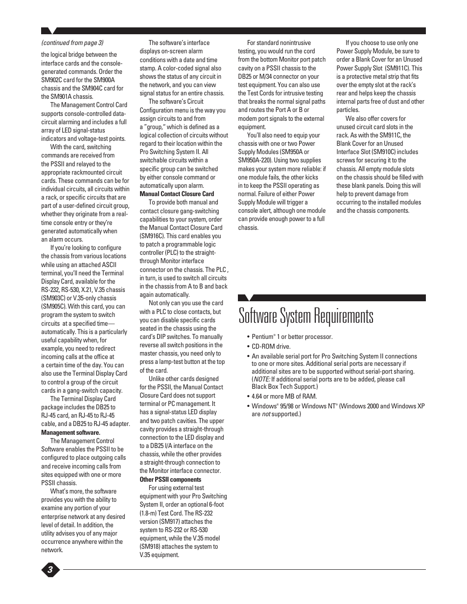 Software system requirements | Black Box RS-232 User Manual | Page 3 / 4