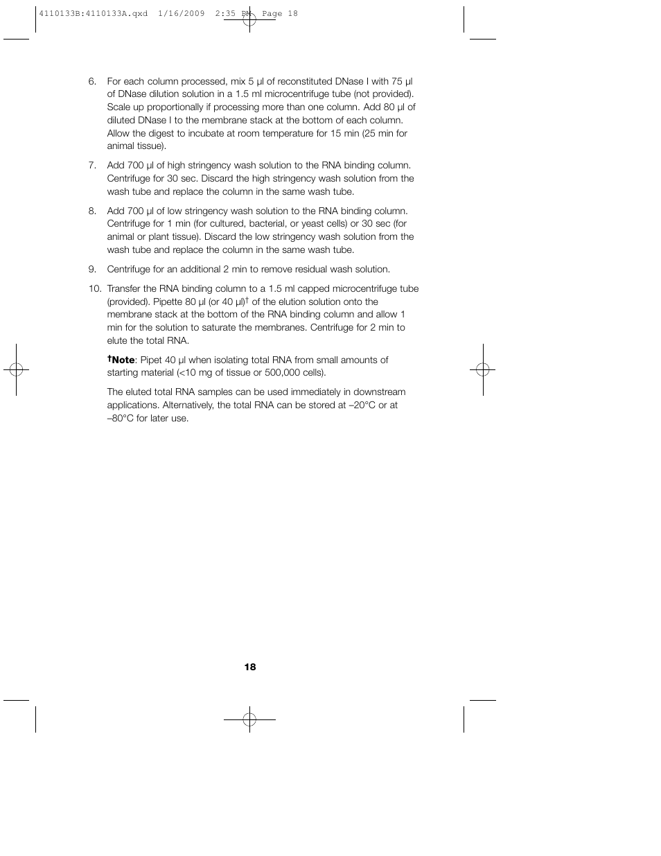 Bio-Rad Aurum™ Total RNA Mini Kit User Manual | Page 22 / 28
