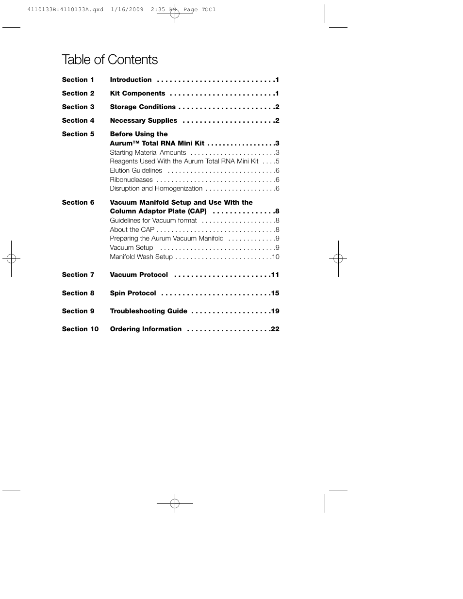 Bio-Rad Aurum™ Total RNA Mini Kit User Manual | Page 3 / 28