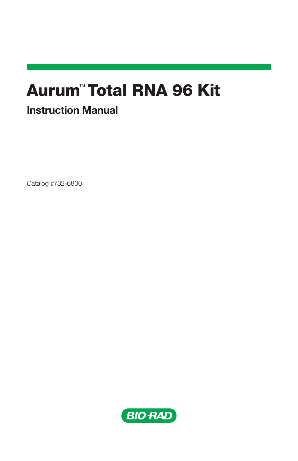 Bio-Rad Aurum™ Total RNA 96 Kit User Manual | 24 pages
