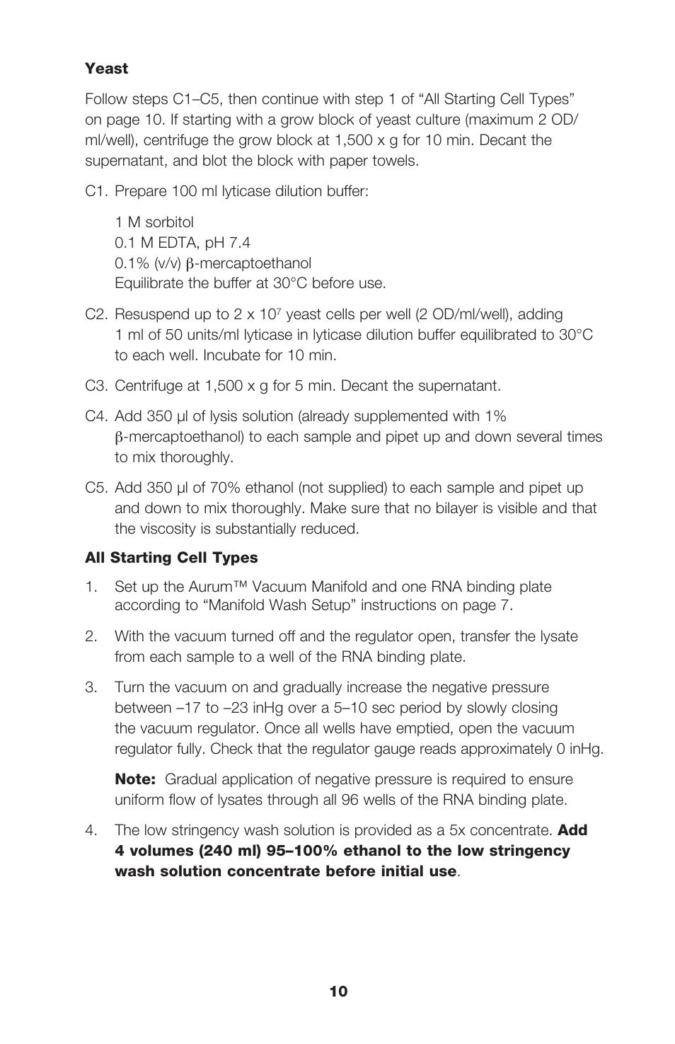 Bio-Rad Aurum™ Total RNA 96 Kit User Manual | Page 14 / 24