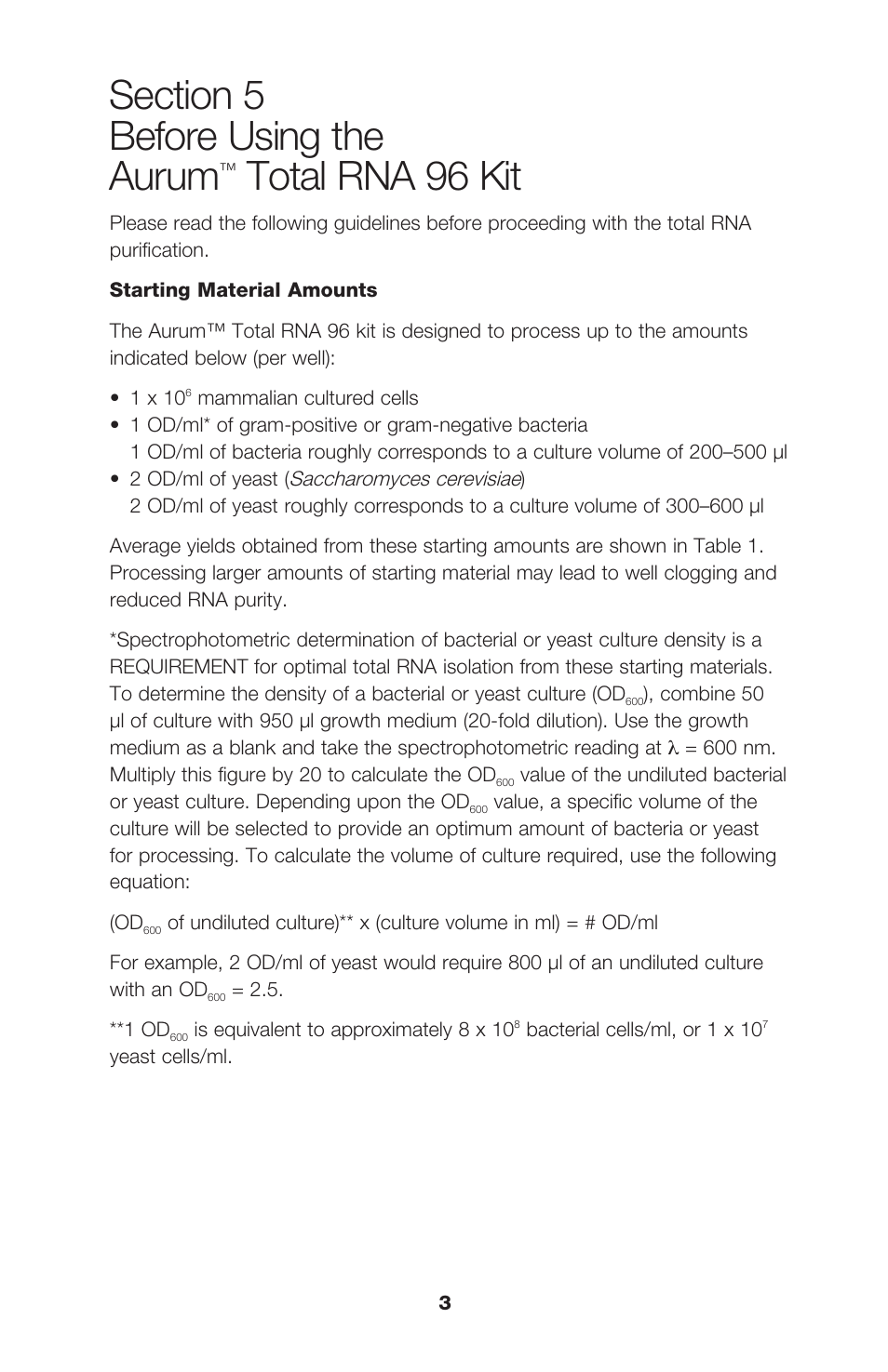 Total rna 96 kit | Bio-Rad Aurum™ Total RNA 96 Kit User Manual | Page 7 / 24