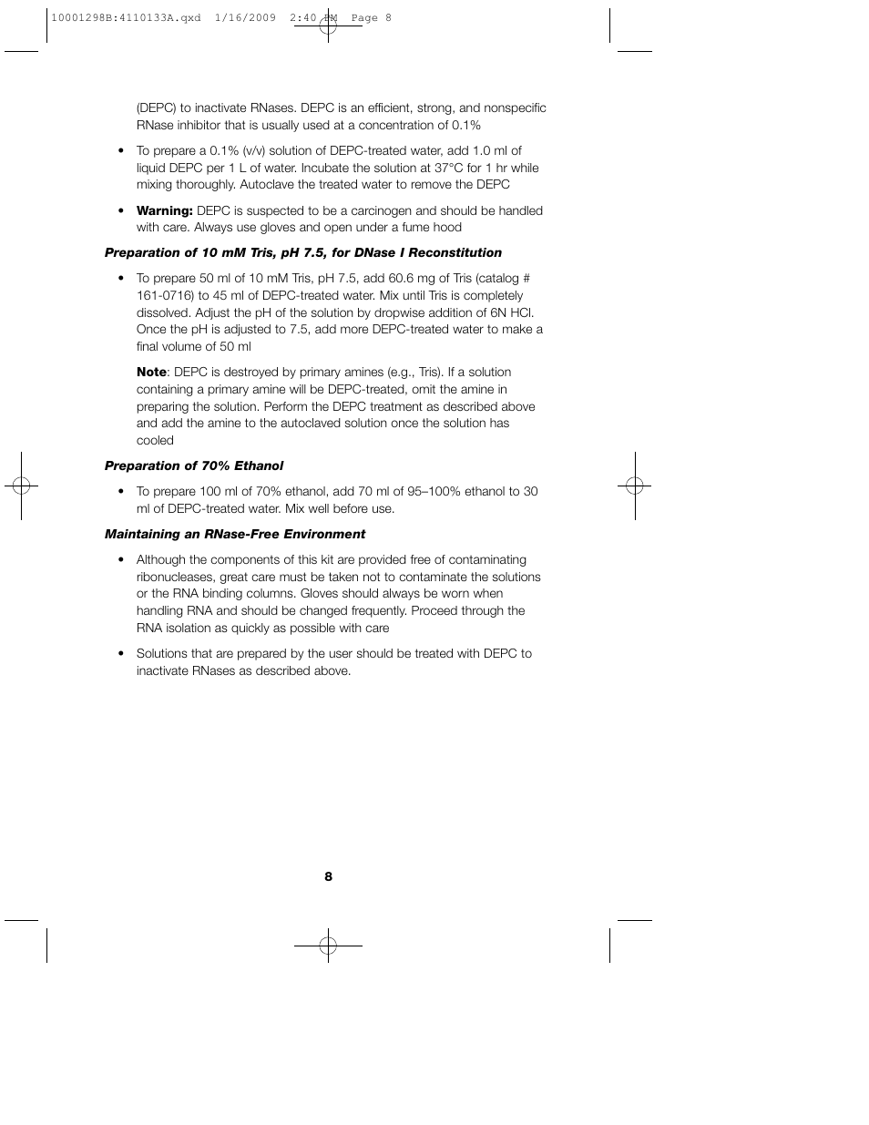 Bio-Rad Aurum™ Total RNA Fatty and Fibrous Tissue Kit User Manual | Page 12 / 40