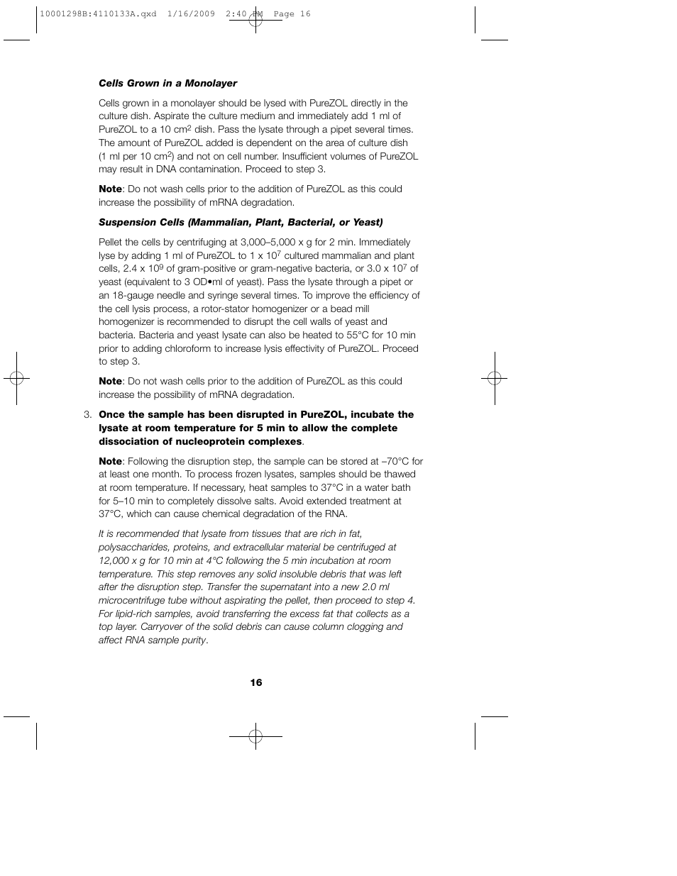 Bio-Rad Aurum™ Total RNA Fatty and Fibrous Tissue Kit User Manual | Page 20 / 40