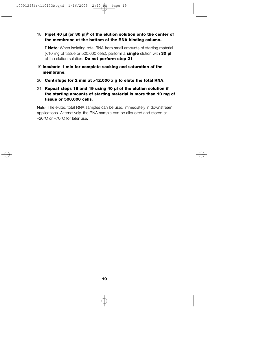 Bio-Rad Aurum™ Total RNA Fatty and Fibrous Tissue Kit User Manual | Page 23 / 40
