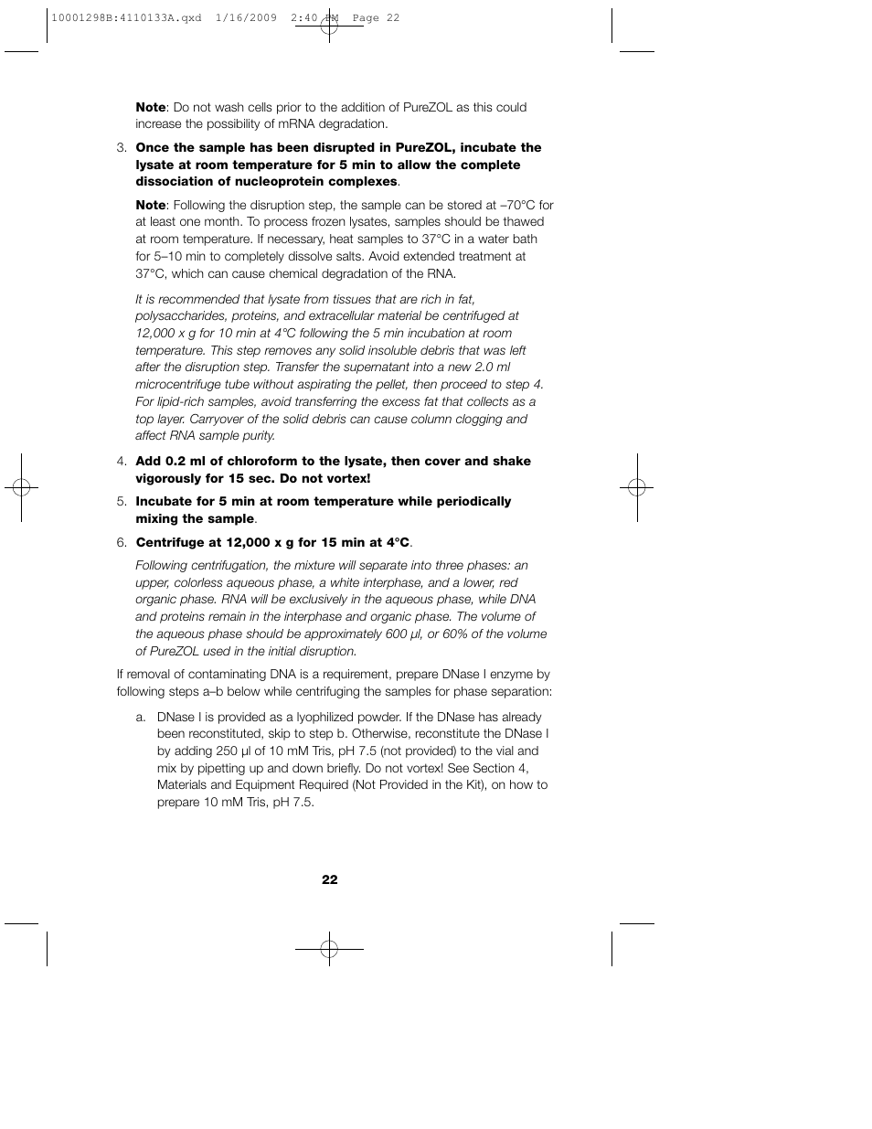 Bio-Rad Aurum™ Total RNA Fatty and Fibrous Tissue Kit User Manual | Page 26 / 40