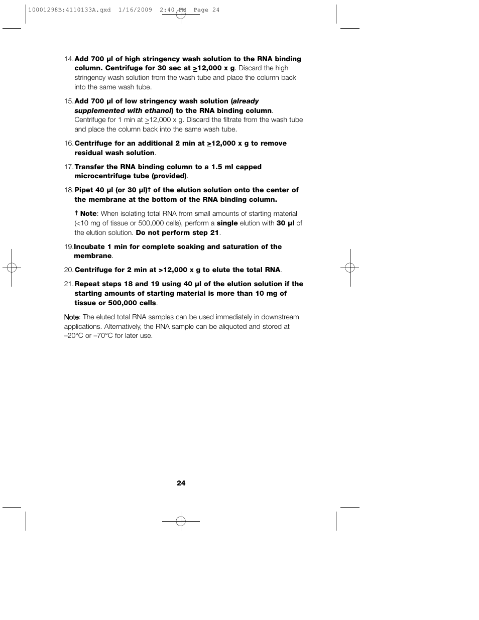 Bio-Rad Aurum™ Total RNA Fatty and Fibrous Tissue Kit User Manual | Page 28 / 40