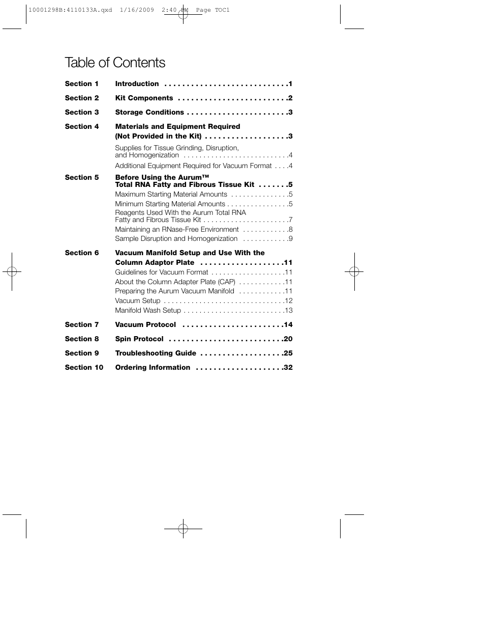 Bio-Rad Aurum™ Total RNA Fatty and Fibrous Tissue Kit User Manual | Page 3 / 40