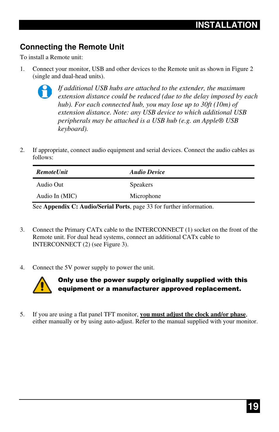 Installation, Connecting the remote unit | Black Box ACU4222A User Manual | Page 20 / 41