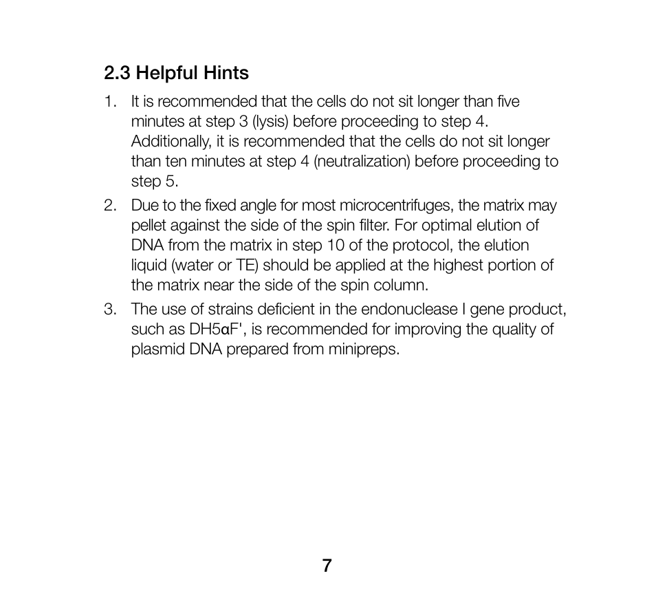 Bio-Rad Quantum Prep Plasmid Kits User Manual | Page 11 / 16