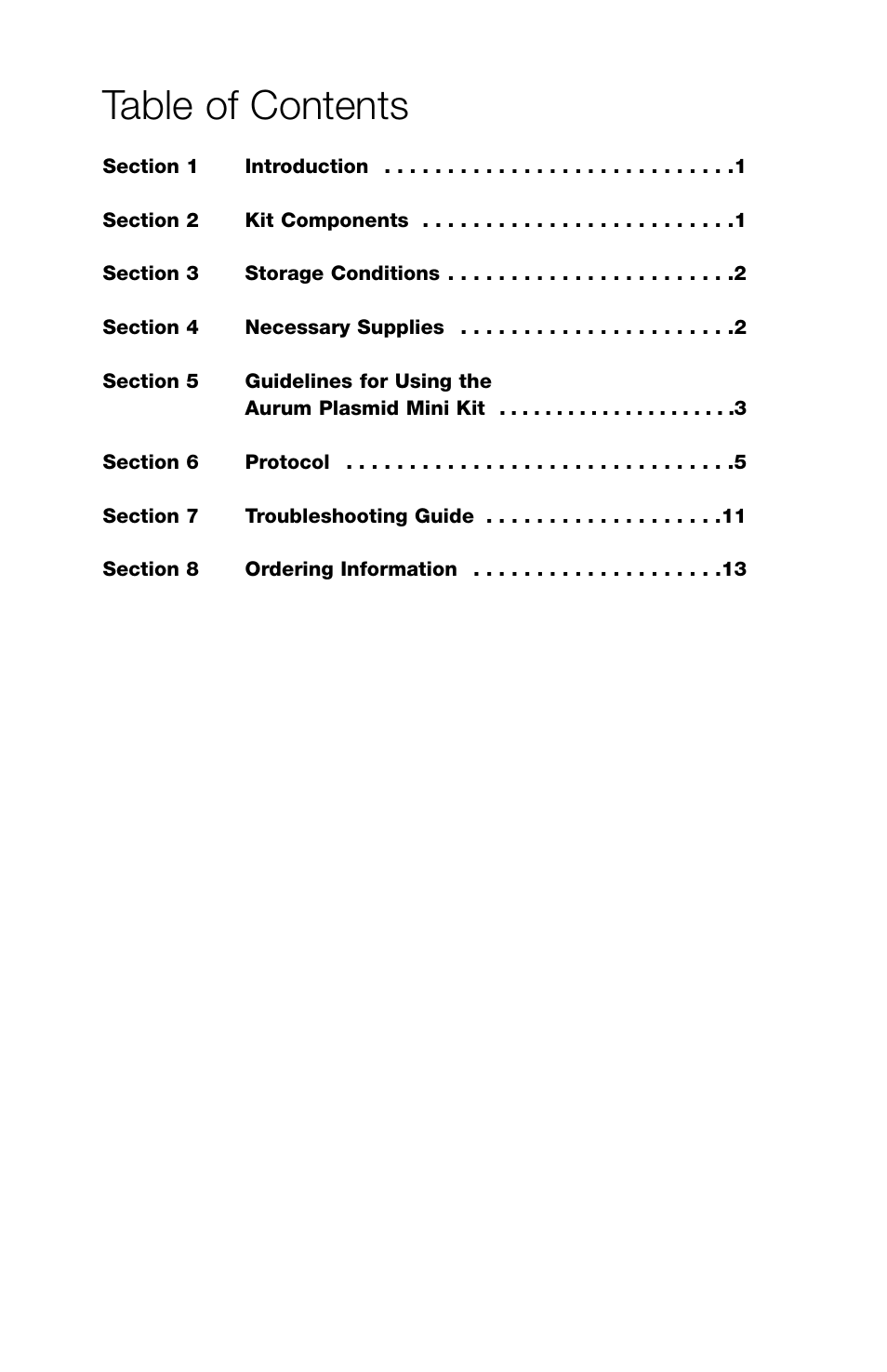 Bio-Rad Aurum™ Plasmid Mini Purification Module User Manual | Page 3 / 16