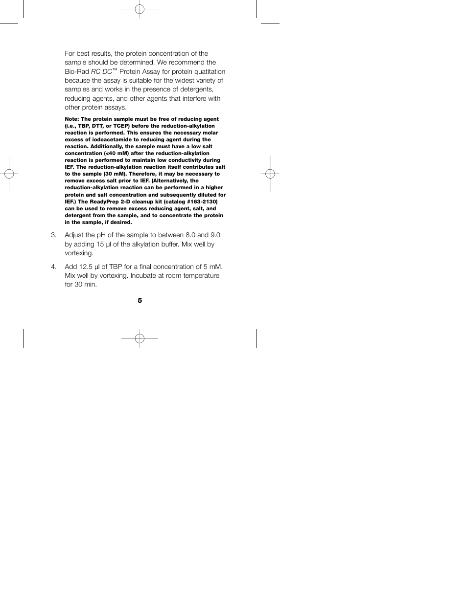 Bio-Rad ReadyPrep™ Reduction-Alkylation Kit User Manual | Page 8 / 17