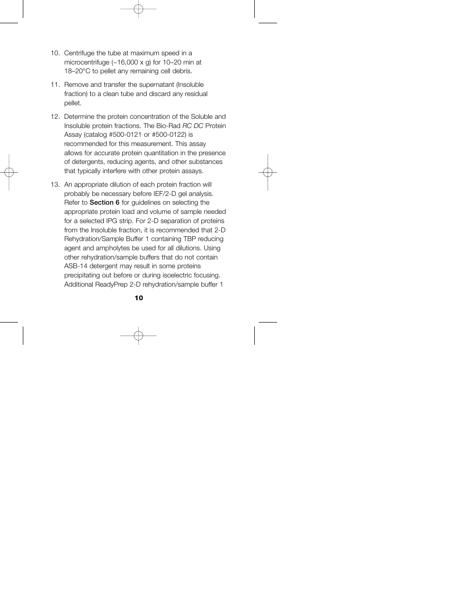 Bio-Rad ReadyPrep Protein Extraction Kit (Soluble/Insoluble) User Manual | Page 12 / 17