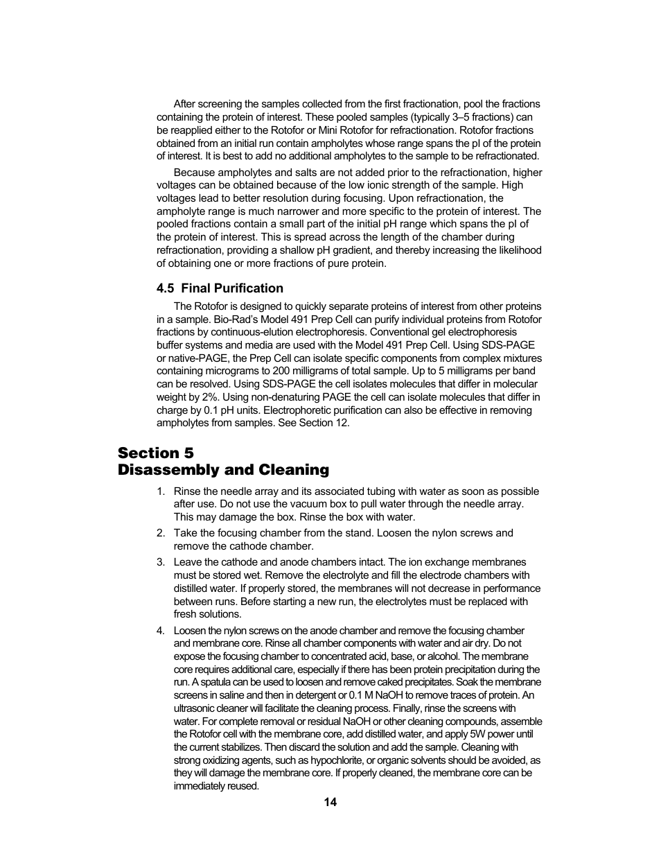 Bio-Rad Rotofor® and Mini Rotofor Cells User Manual | Page 18 / 52