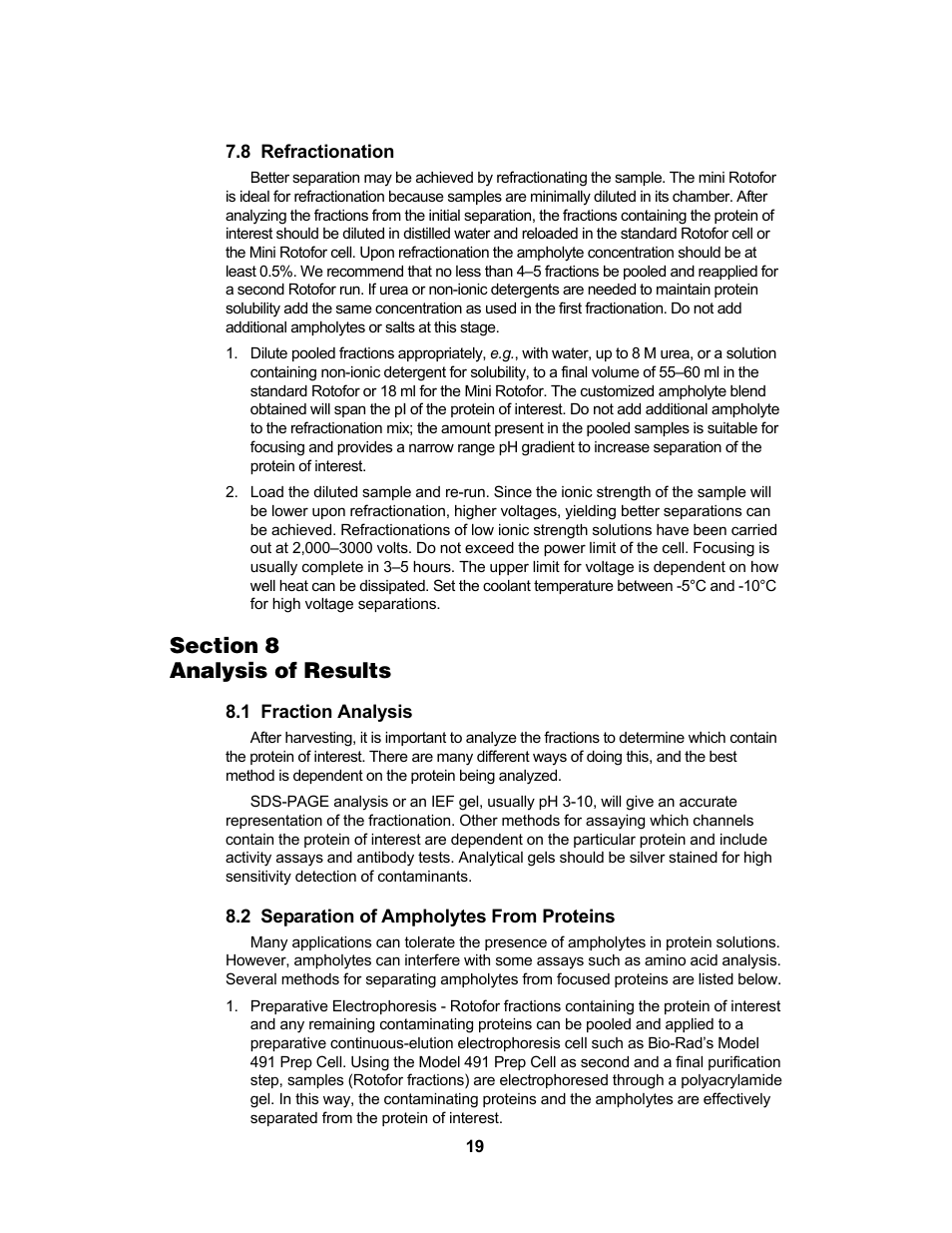 Bio-Rad Rotofor® and Mini Rotofor Cells User Manual | Page 23 / 52