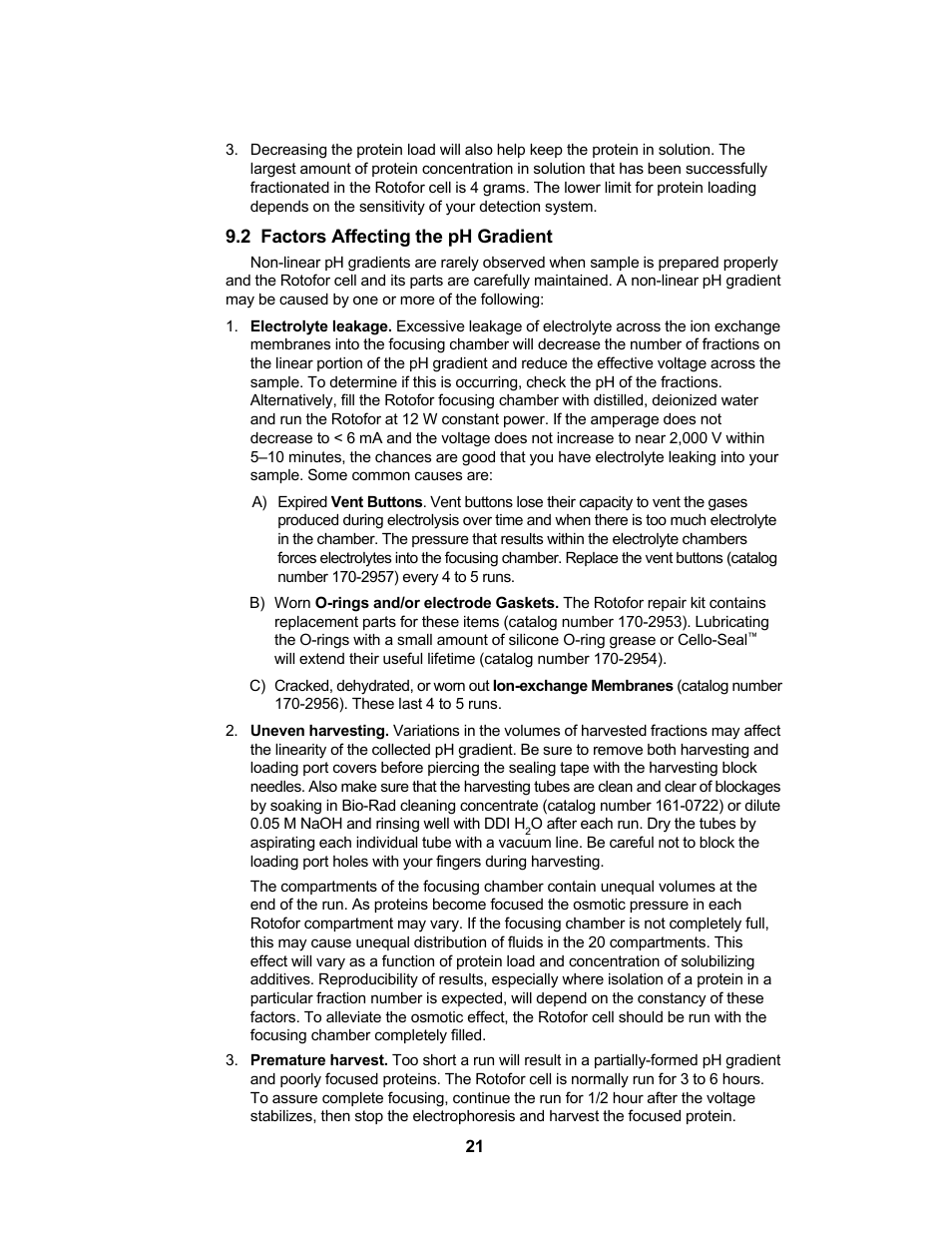 Bio-Rad Rotofor® and Mini Rotofor Cells User Manual | Page 25 / 52