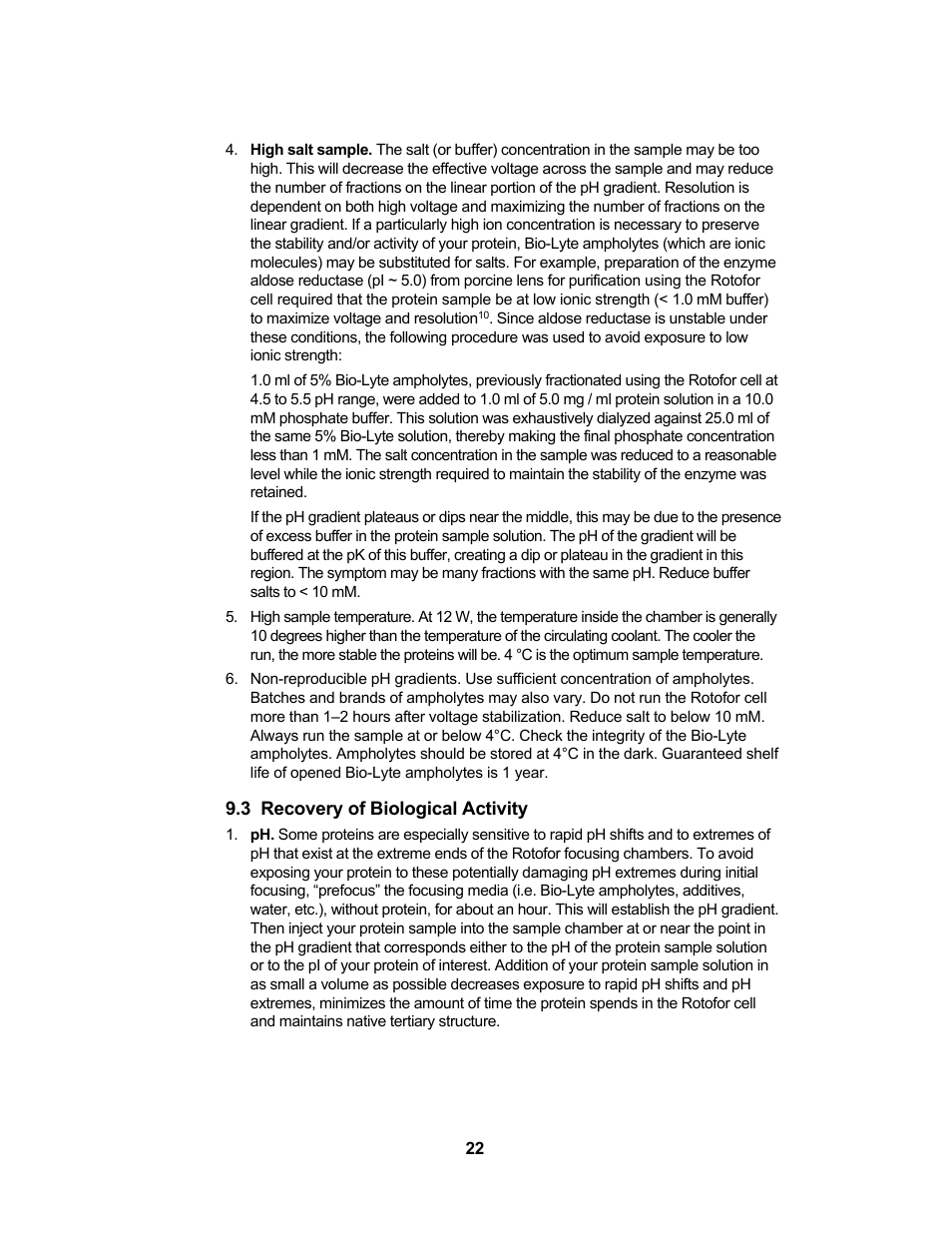 Bio-Rad Rotofor® and Mini Rotofor Cells User Manual | Page 26 / 52