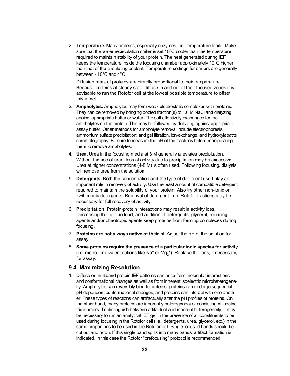 Bio-Rad Rotofor® and Mini Rotofor Cells User Manual | Page 27 / 52