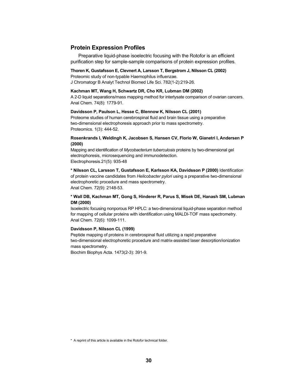 Protein expression profiles | Bio-Rad Rotofor® and Mini Rotofor Cells User Manual | Page 34 / 52