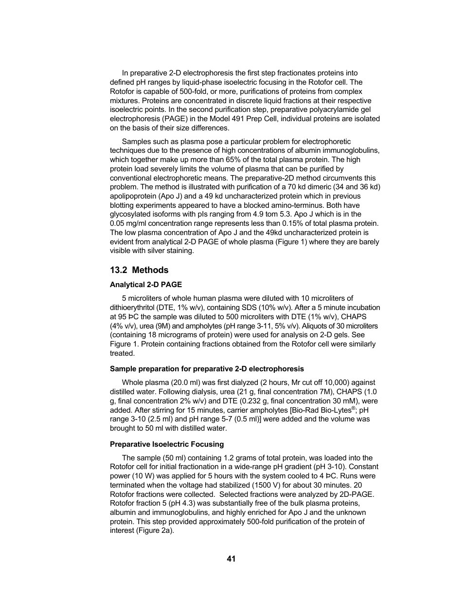 Bio-Rad Rotofor® and Mini Rotofor Cells User Manual | Page 45 / 52