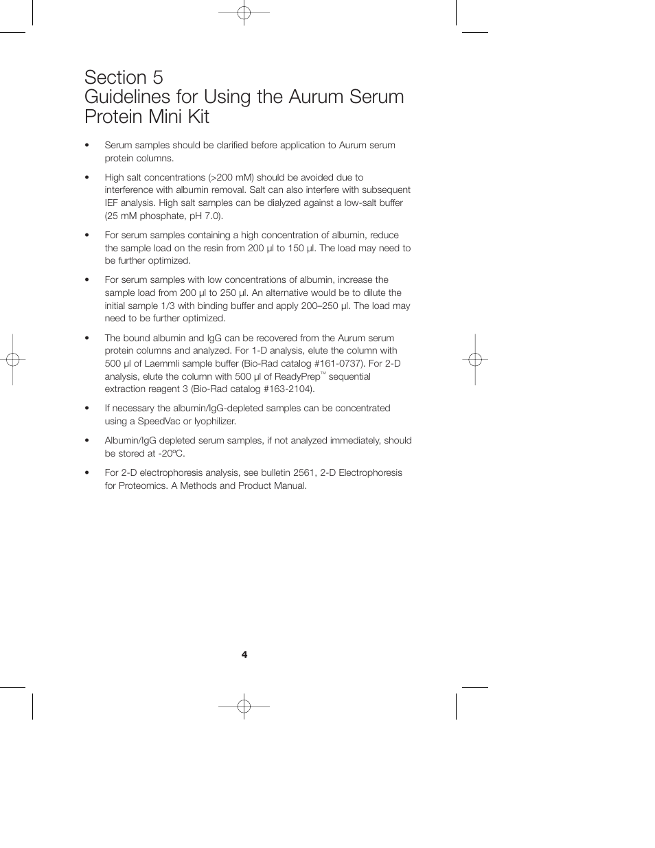 Bio-Rad Aurum Serum Protein Mini Kit User Manual | Page 6 / 13