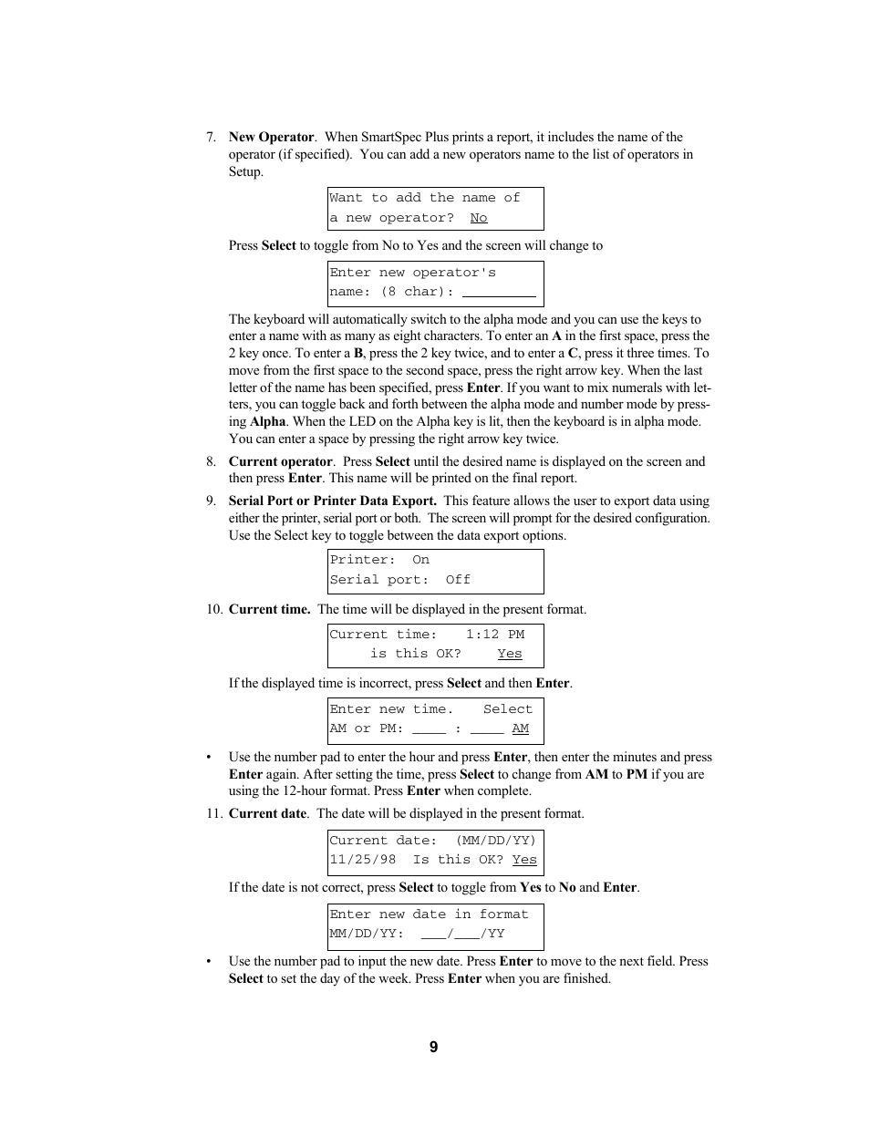 Bio-Rad SmartSpec Plus Spectrophotometer User Manual | Page 12 / 58