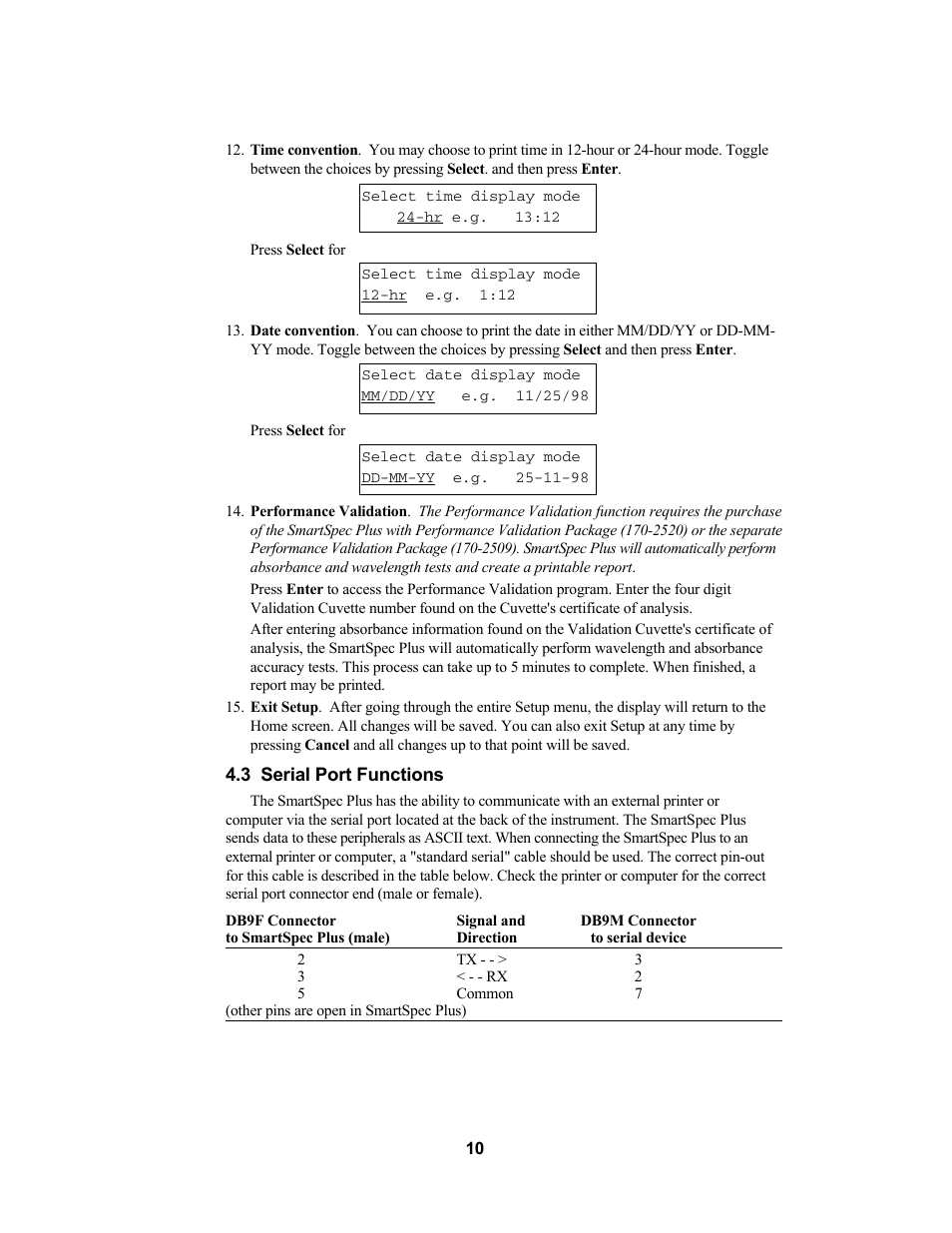 Bio-Rad SmartSpec Plus Spectrophotometer User Manual | Page 13 / 58