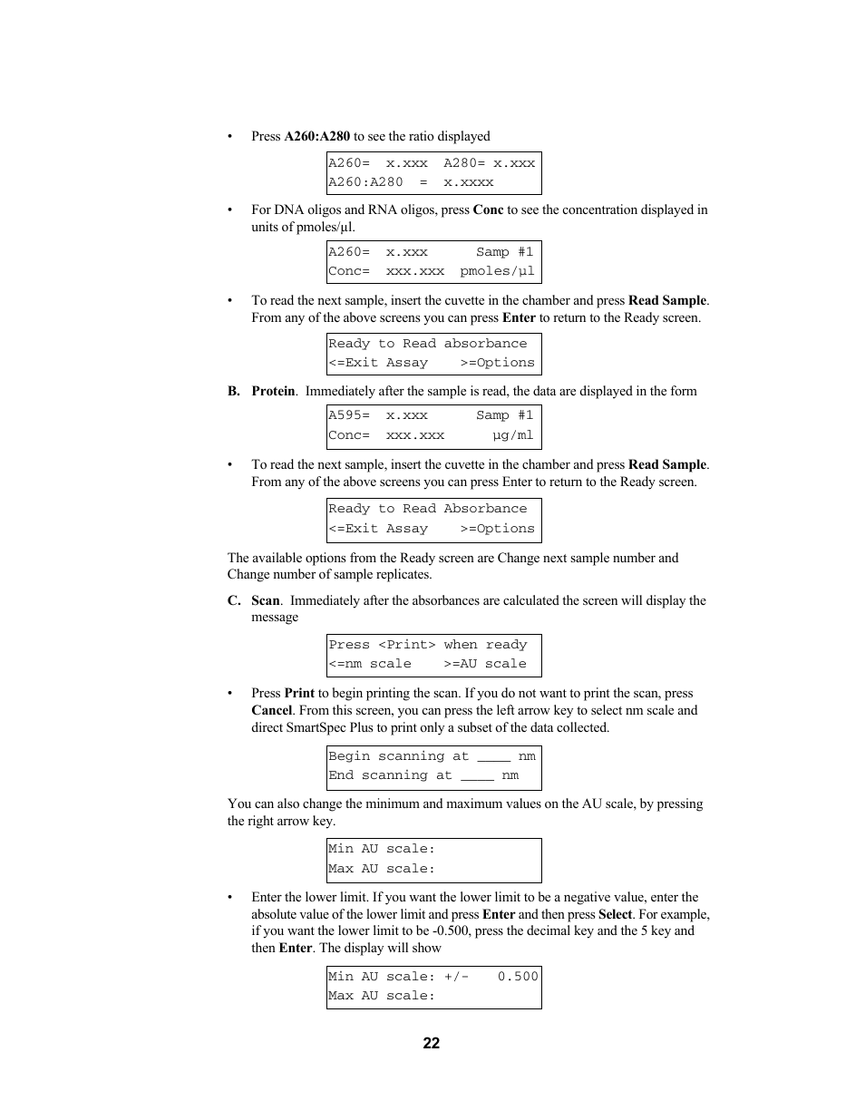 Bio-Rad SmartSpec Plus Spectrophotometer User Manual | Page 25 / 58