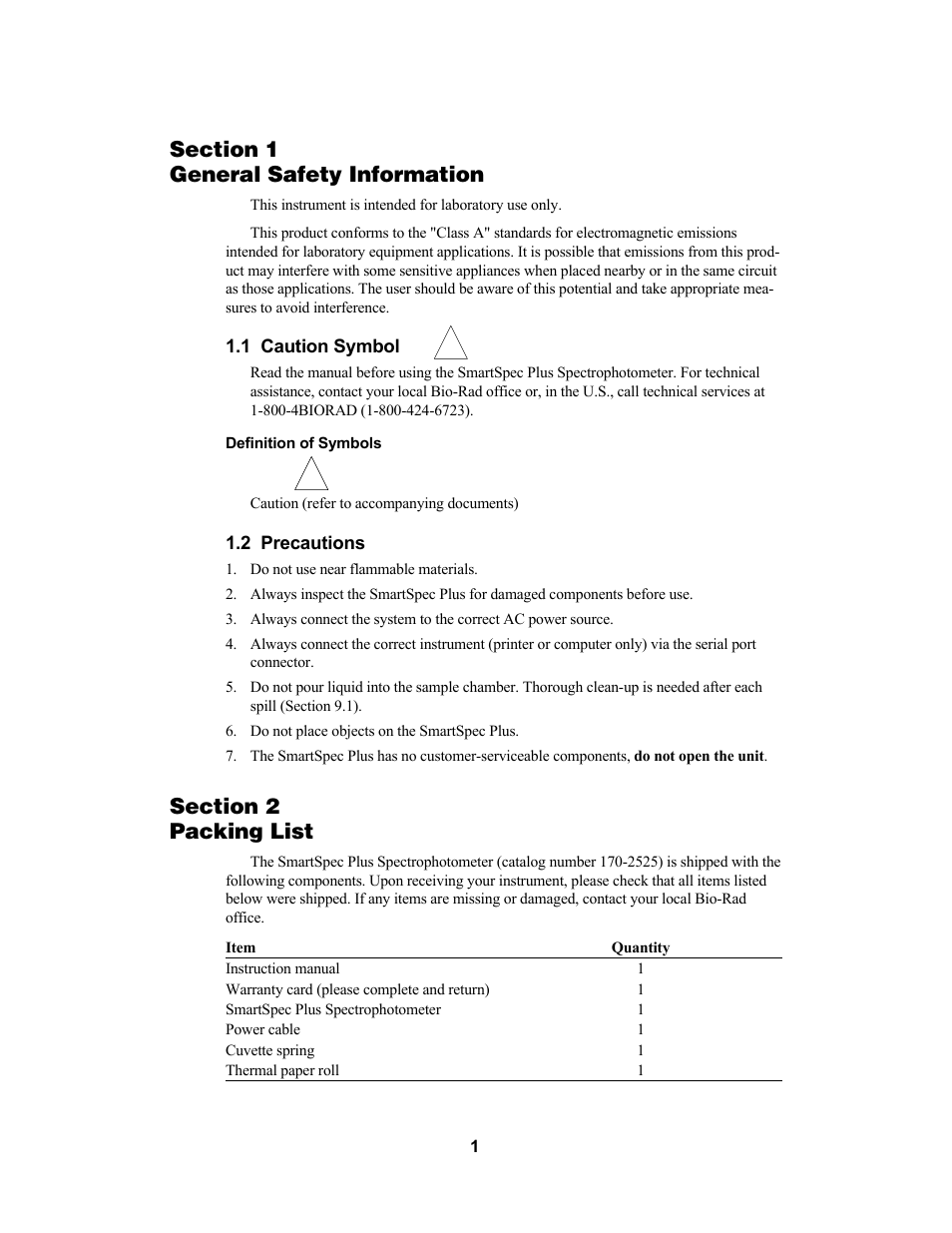 Bio-Rad SmartSpec Plus Spectrophotometer User Manual | Page 4 / 58