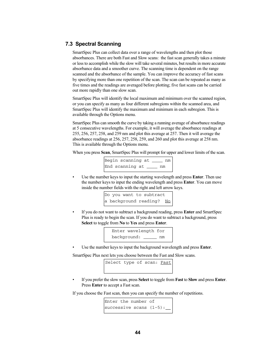 Bio-Rad SmartSpec Plus Spectrophotometer User Manual | Page 47 / 58