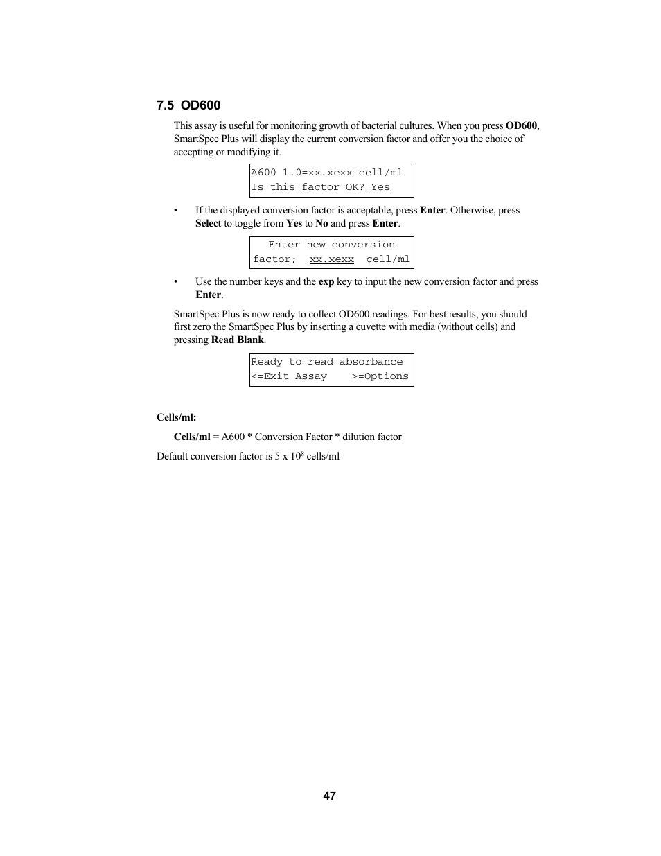 Bio-Rad SmartSpec Plus Spectrophotometer User Manual | Page 50 / 58