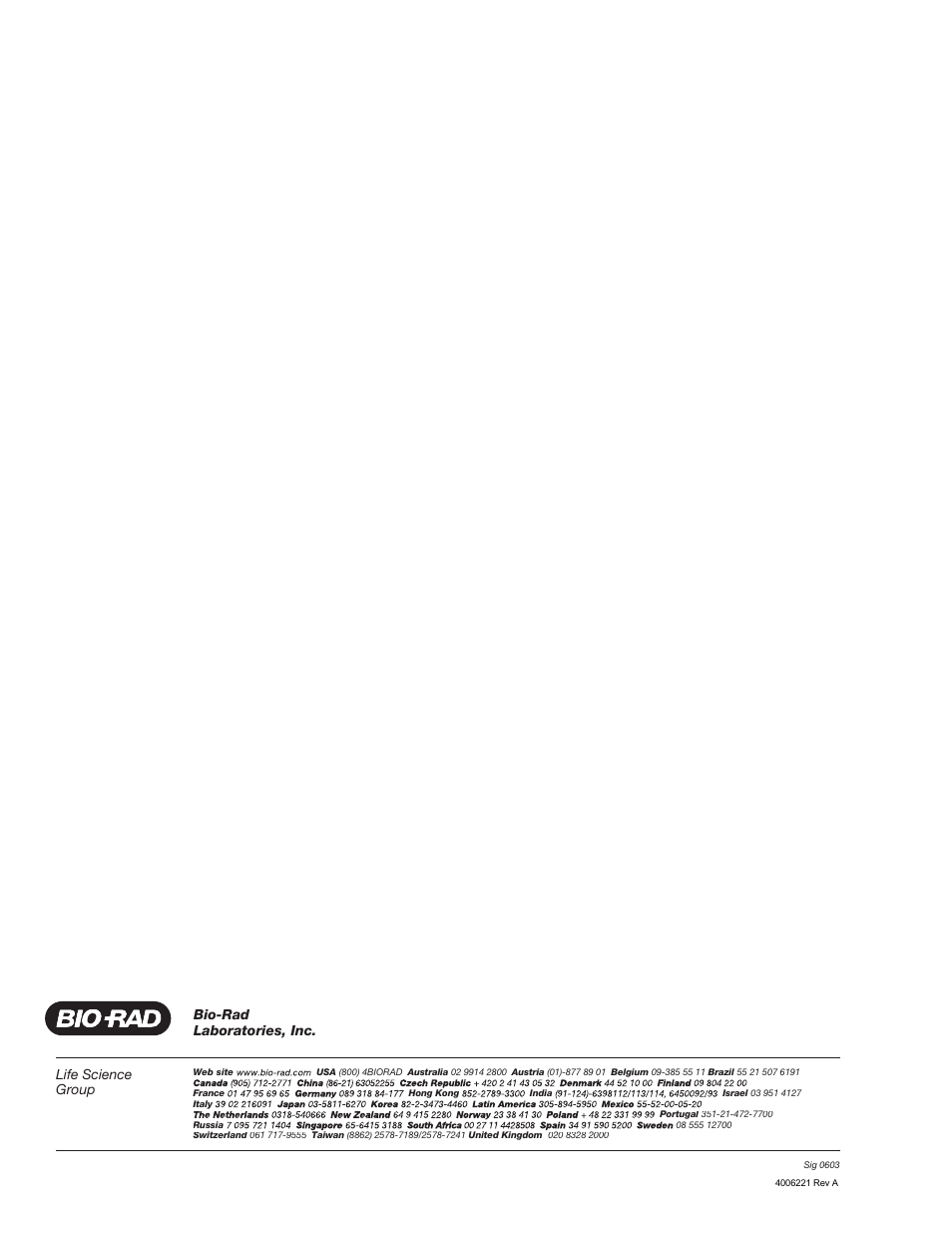 Life science group, Bio-rad laboratories, inc | Bio-Rad SmartSpec Plus Spectrophotometer User Manual | Page 58 / 58